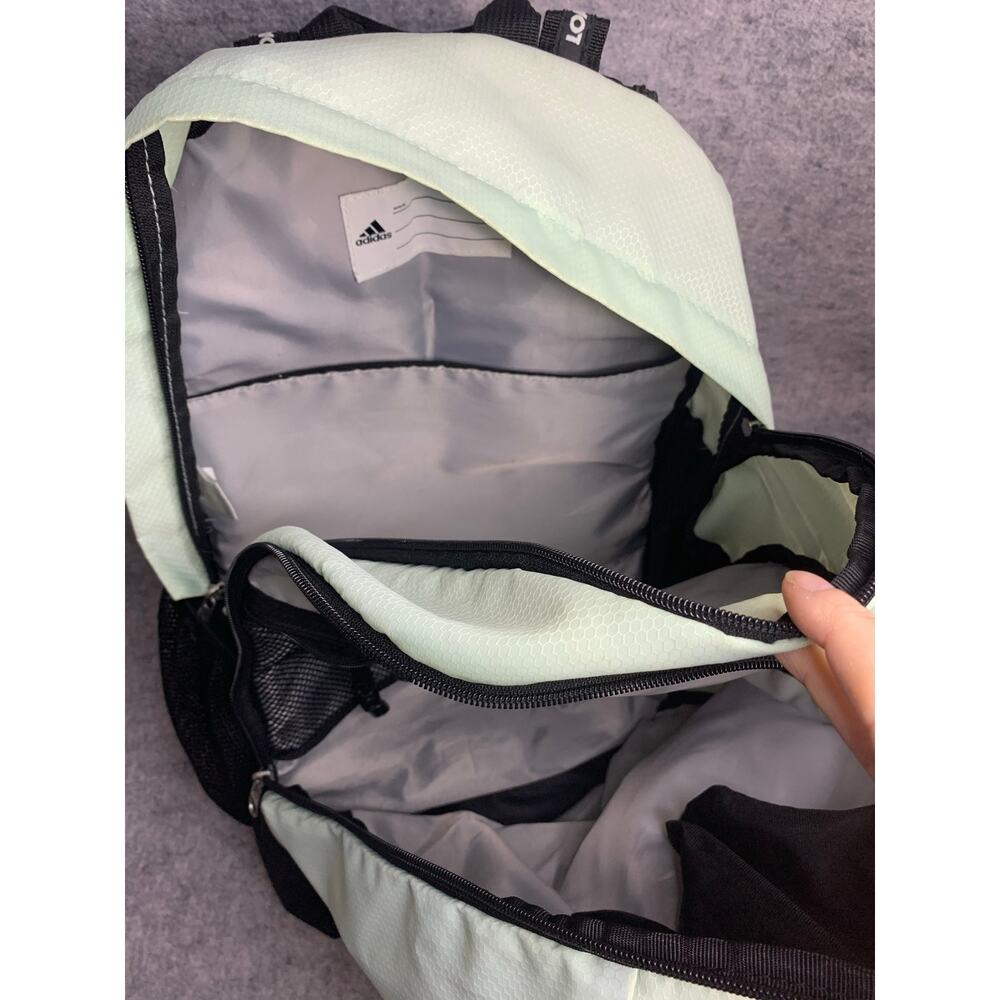 Adidas Excel V Backpack, Pale Green w Black, Book Bag, Padded Laptop Carrier - Picture 5 of 10